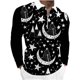 thumbnail image 1 of Blusa Pompotops Hombre Estampado Digital Planetas Coloridos Media Cremallera, 1 of 4