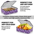 thumbnail image 5 of Iauyy Casserole Carrier for Hot Food Insulated Casserole Travel Carry Bag with Lid Food Warmer Bag for Party/Picnic,Purple Pattern, 5 of 7