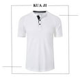 thumbnail image 3 of APEXFWDT Mens Henley Shirts Waffle Short Sleeve Casual Basic T Shirts for Men Summer Stretch Retro Regular Fit Workout Henley T Shirts, 3 of 4