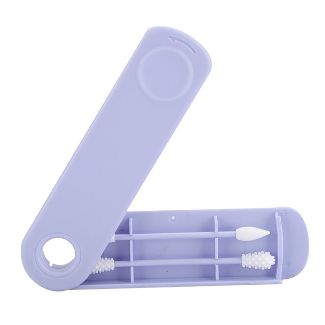 XYCCA Double Head Silicone Cotton Swab Reusable Earpick Cotton Swab Cosmetic ToolPurple-0826