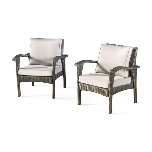 Christopher Knight Home Honolulu PE Club Chairs, 2-Pcs Set, Grey