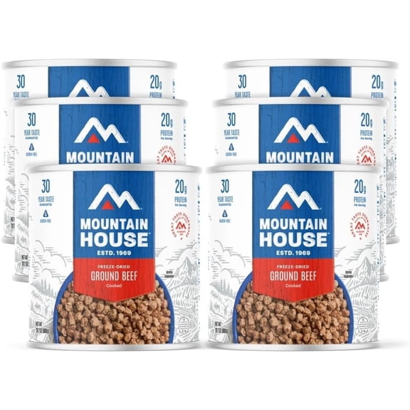 (6 Cans) Mountain House Ground Beef Freeze Dried Emergency Survival Camping Food ✅