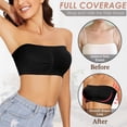 thumbnail image 4 of Strapless Bras for Women No Underwire Full Coverage Wireless Push Up Bandeau Tube Top pads Bralette-2 Pack, 4 of 7