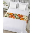 thumbnail image 5 of Xipuska Thanksgiving Bed Runners for Cal King Size Bed, Decorative Bed Throws for Foot of Bed, Orange Green Pumpkin Sunflower Leaf Fruit Bed Runner Sofa Throw Bedding Scarf Slipcover for Bedroom, 5 of 6