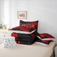 thumbnail image 6 of Homewish Modern Gamepad 7 Pieces Bedding Comforter Set,Teens Video Game Full Bedding Set,Black Red Fitted Sheet Flat Sheet For Boys Kids,Ultra Soft Home Decor Reversible, 6 of 8