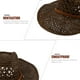 thumbnail image 4 of GOOHOCHY 1 sombrero de playa estilo occidental, sombrero de paja vaquero, sombrero de protección solar., 4 of 8