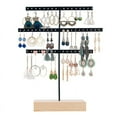 thumbnail image 1 of Black 3-Layer Simple Earring Storage Rack Earring Stand Jewelry Display Stand Earrings Necklaces Rings Jewelry Stand, 1 of 6