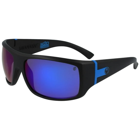 Dragon Alliance Vantage Polarized  Men's Matte Black H2O Float-able Wrap Sunglasses - DRVANTAGELLH2OPO-046