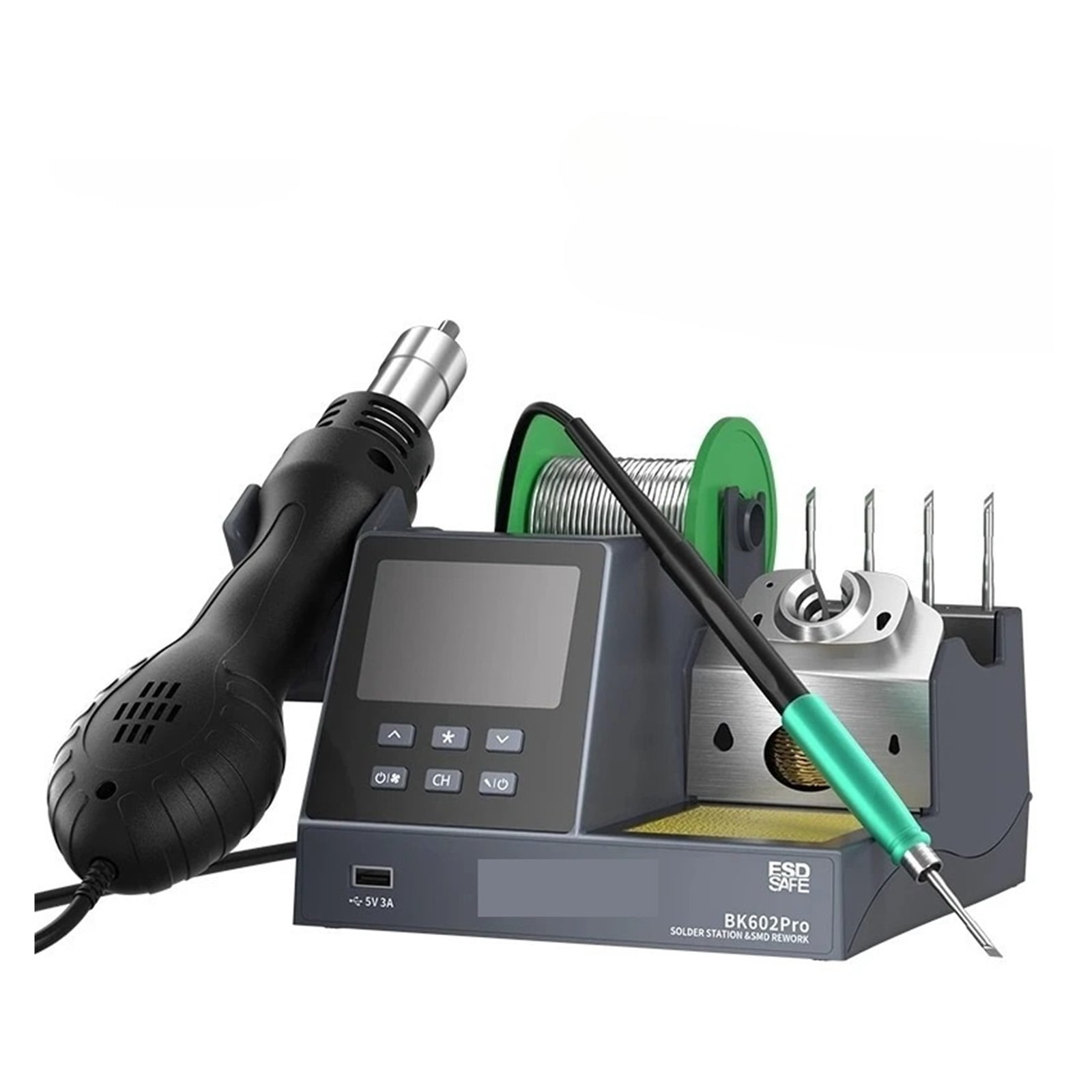 BK602 PRO 2-in-1 Soldering Station, C115 Precision Rework & Heat Gun