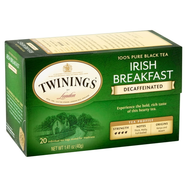 Twinings of London Irish Breakfast Decaffeinated 100 Pure Black Tea