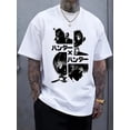 thumbnail image 2 of Men'S Anime Graphic Print T-Shirt - Streetwear Casual Short Sleeve Round Neck Tee with Japanese Text & Character Art, Regular Fit Summer Top, Machine Washable Comfortable Shirt for Casual Attire,, 2 of 10