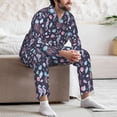 thumbnail image 7 of Honeii Watercolor Marine Animals Pattern Mens Pajamas Set,2pcs Men's Lounge Long Sleeve Sleep Shirt and Pajama Bottoms Sleepwear Set,Mens Pjs Sets-X-Large, 7 of 7