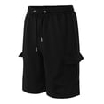 thumbnail image 5 of Nebwoak Cargo Shorts for Men- Elastic Waist Summer Soft Relaxed Fit Casual Shorts Black Size 36, 5 of 5