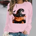 thumbnail image 2 of Jsaierl Halloween Sweatshirts for Women Plus Size Pumpkin Graphic Pullovers Fall Loose Fit Round Neck Long Sleeve Sweater Tops Halloween Clothes, Sizes S-2XL, 2 of 7