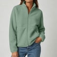 thumbnail image 2 of LUVDA Polar Fleece Zip Jacket for Women Raglan Sleeve High Neck Warm Winter Layer Top, 2 of 8