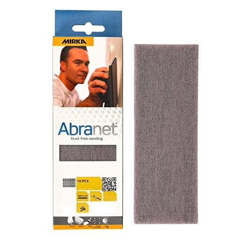 Mirka Abranet Net Sheets (10-Pcs) 2 3/4 x 8 inch/Grit 100 / Sandpaper Sanding Sheet Hook and Loop / ‎9A-150-100RP