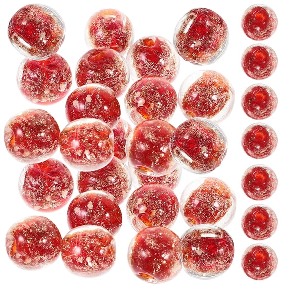 LOLIPPYY 60Pcs Red Glass Bracelet Beads Durable Round Smooth Surface for DIY Jewelry and Craft Projects