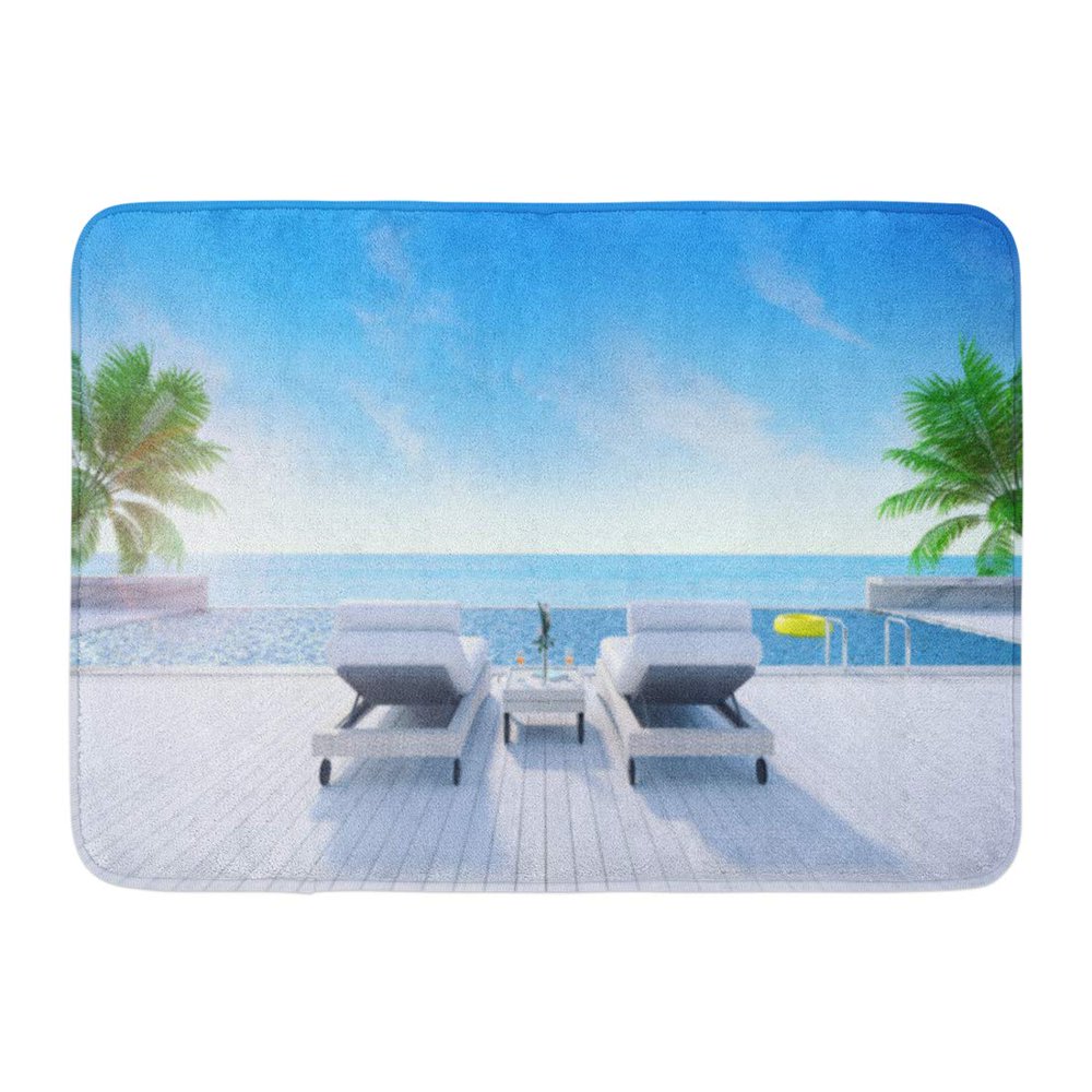 GODPOK Relaxing Summer Sun Loungers on Sunbathing Deck and Private Swimming Pool with Near Beach 