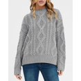 thumbnail image 5 of Casual Women Long Sleeve Sweater 2025 Fall Ribbed Knit Pullover Loose Crewneck Cable Sweater Jumper Tops, 5 of 6
