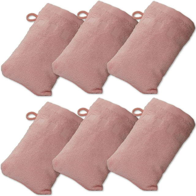 Made Easy Kit Bath Mitts - Pack of 6 - (6" x 9") European Style Washcloth with Loop