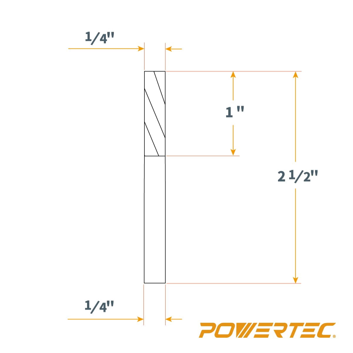 POWERTEC 2-Piece Solid Carbide Spiral Router Bit 1/4" Shank, One Up Cut and One Down Cut, Woodworking Router bits for use on CNC and Router Tool, Router bits for Wood PVC MDF Hardwood , 73030