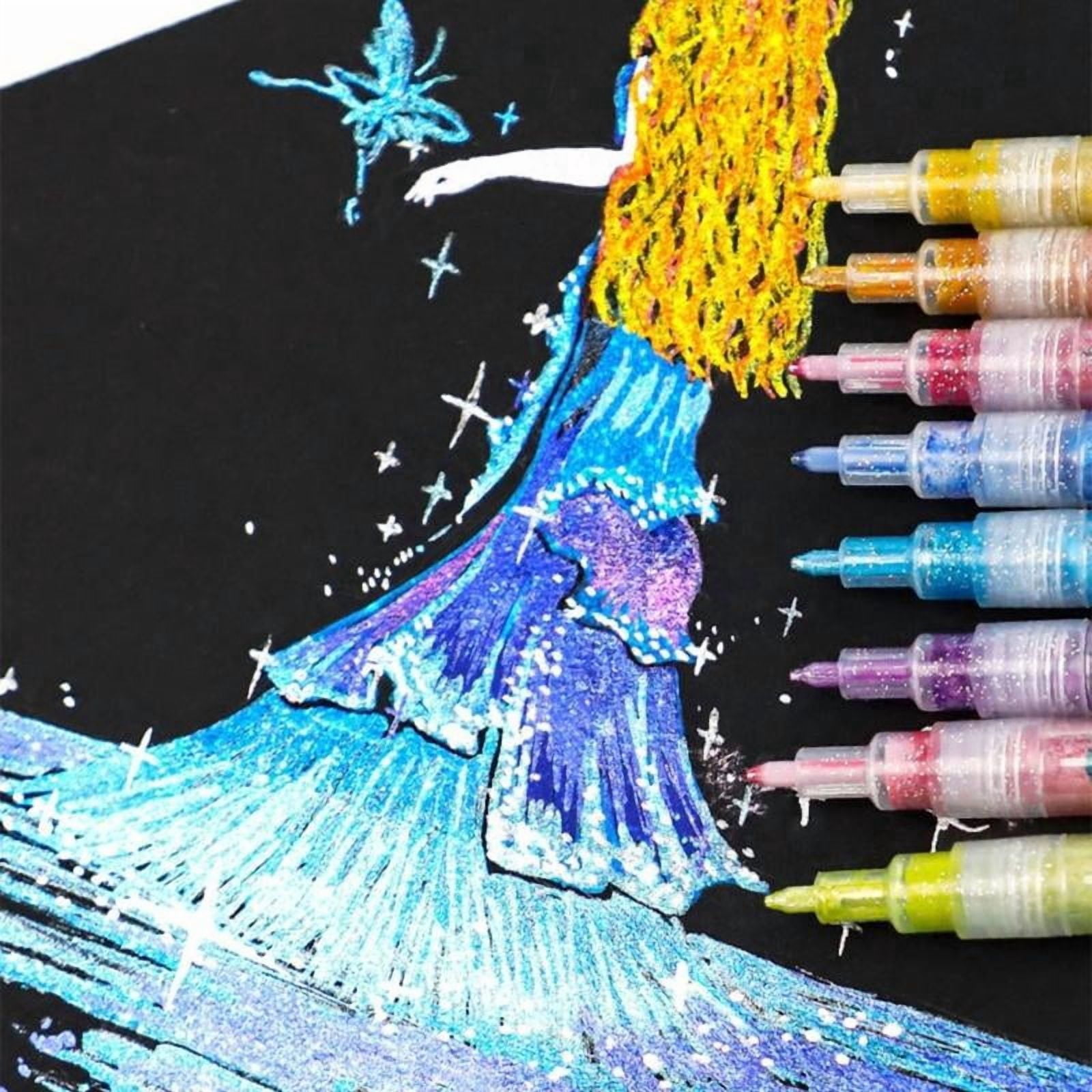 CEORPER Glittering Highlighter Pen Quick Drying for Journaling Card Making Drawing