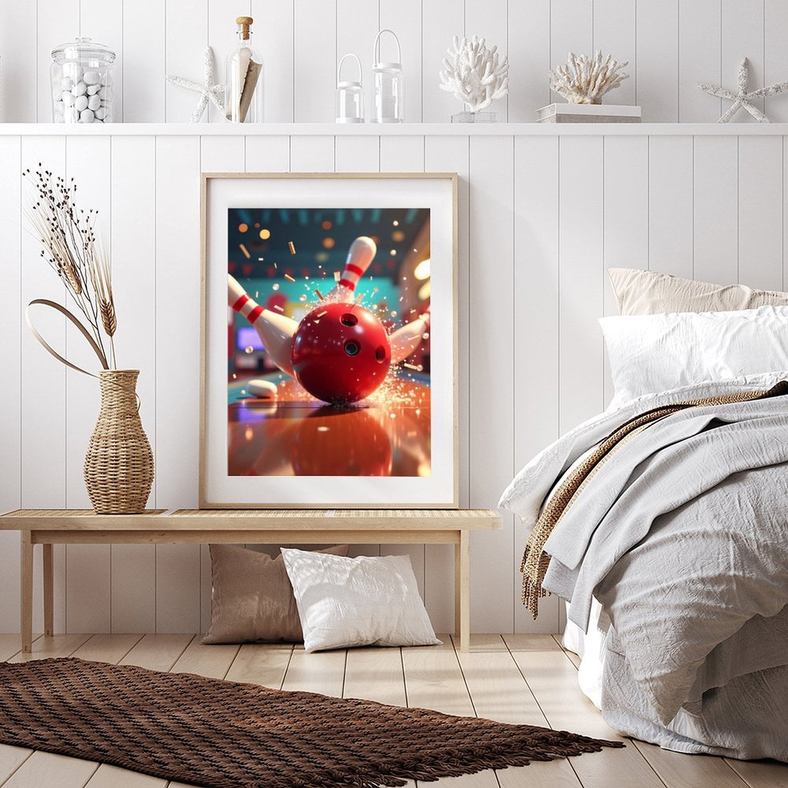 Diamond Art Kits for Adults - Classic Bowling Print No.6 5D Frameless Dimond Painting Kit for Adults Beginner, Round Diamond Kits for Home Wall Decor, Gift for Women