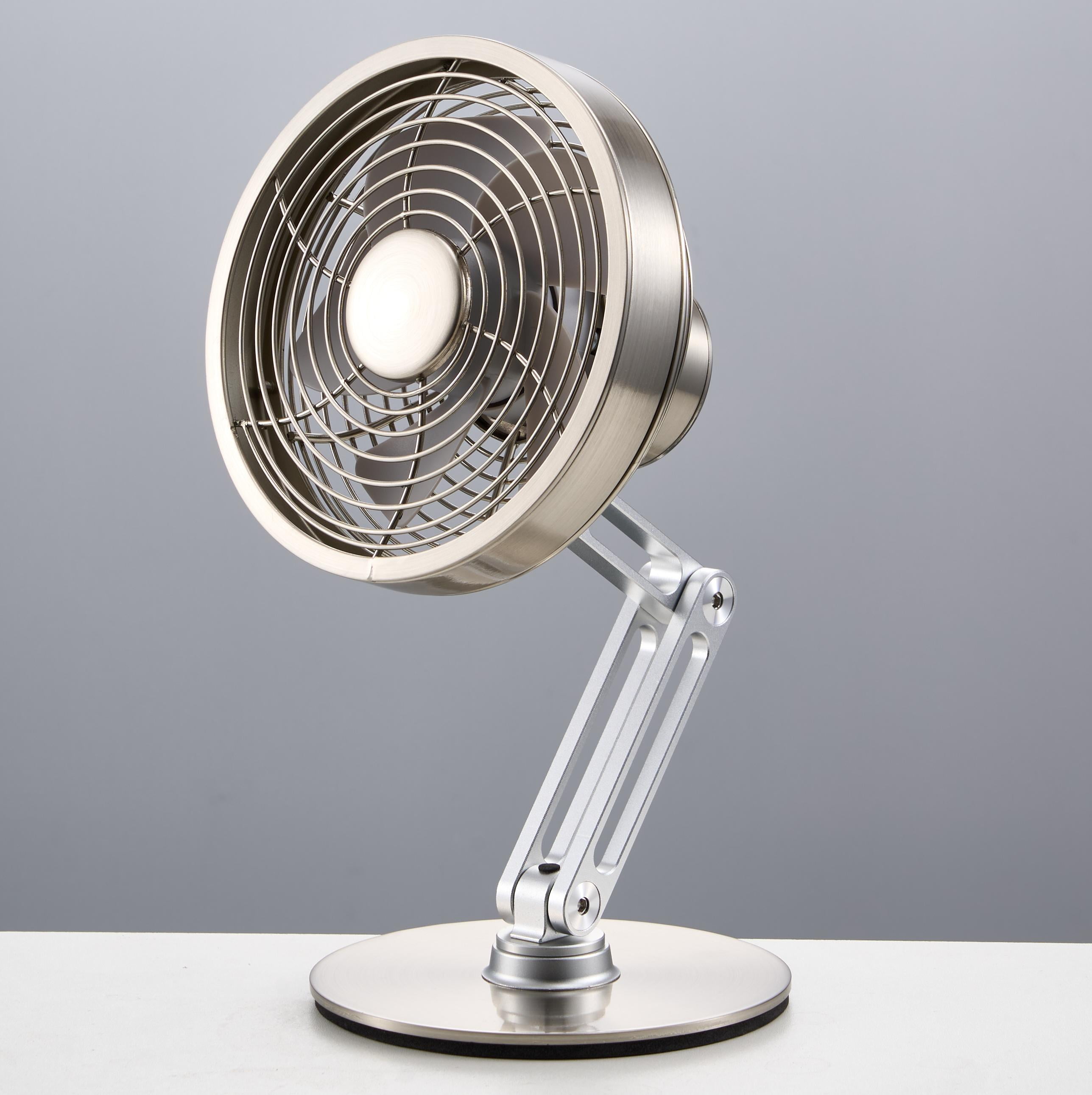 Metal small fan USB charging fan 360 degree rotating folding stretching desktop fan creative outdoor fan