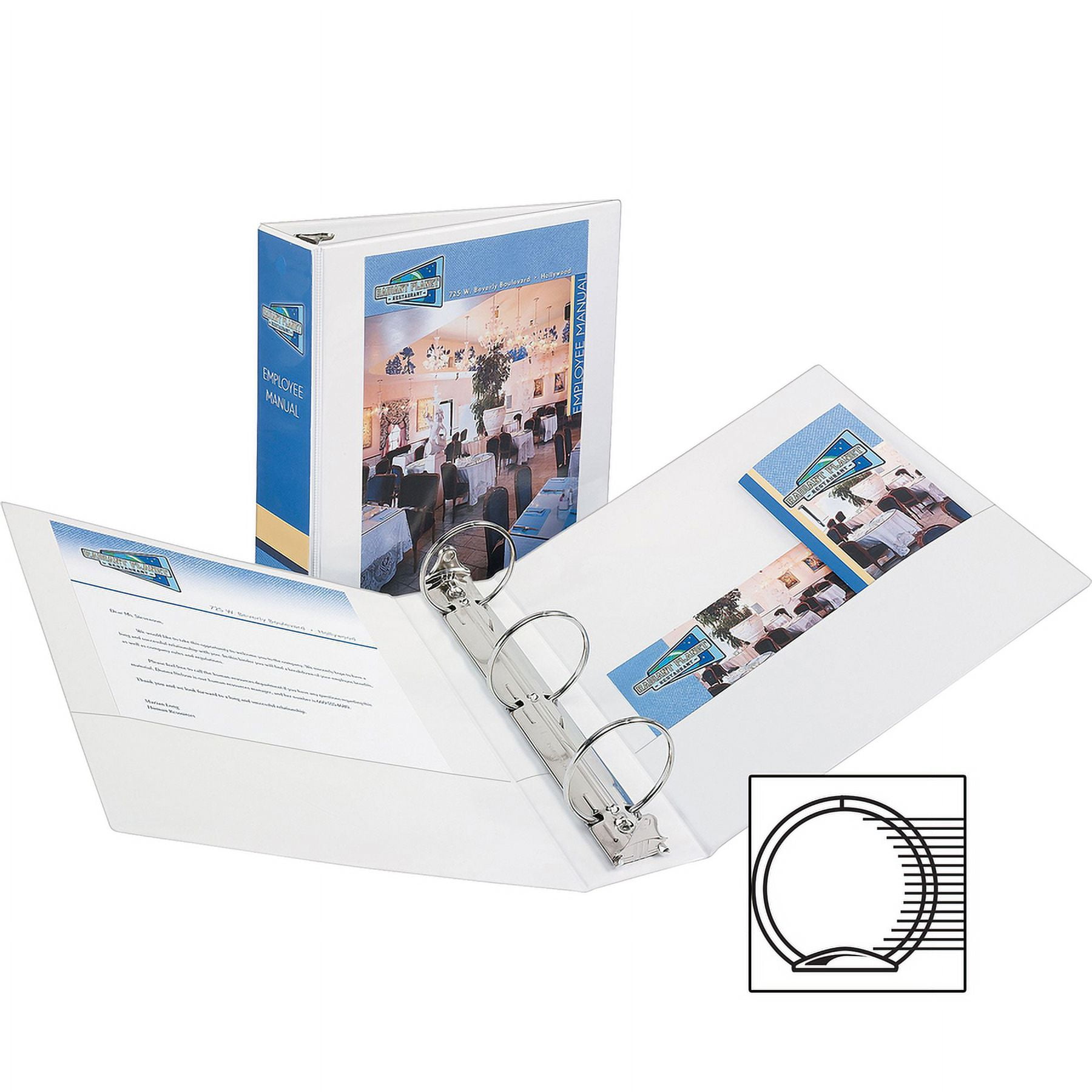 Avery® Economy View Binder - 3" Binder Capacity - Letter - 8 1/2" X 11" Sheet Size - 460 Sheet Capacity - 3 X Round Ring Fastener(s) - 2 Internal Pocket(s) - Vinyl - White - 1.79 Lb - Gap-free