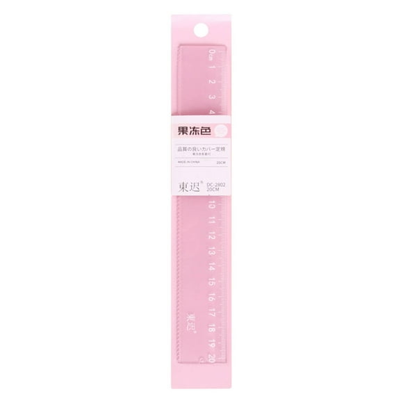 Tanuke Jelly Color Acrylic Ruler 1-Pack, 8" Transparent Straightedge for Student School Office, Scratch-Resistant Boho Stationery Supply