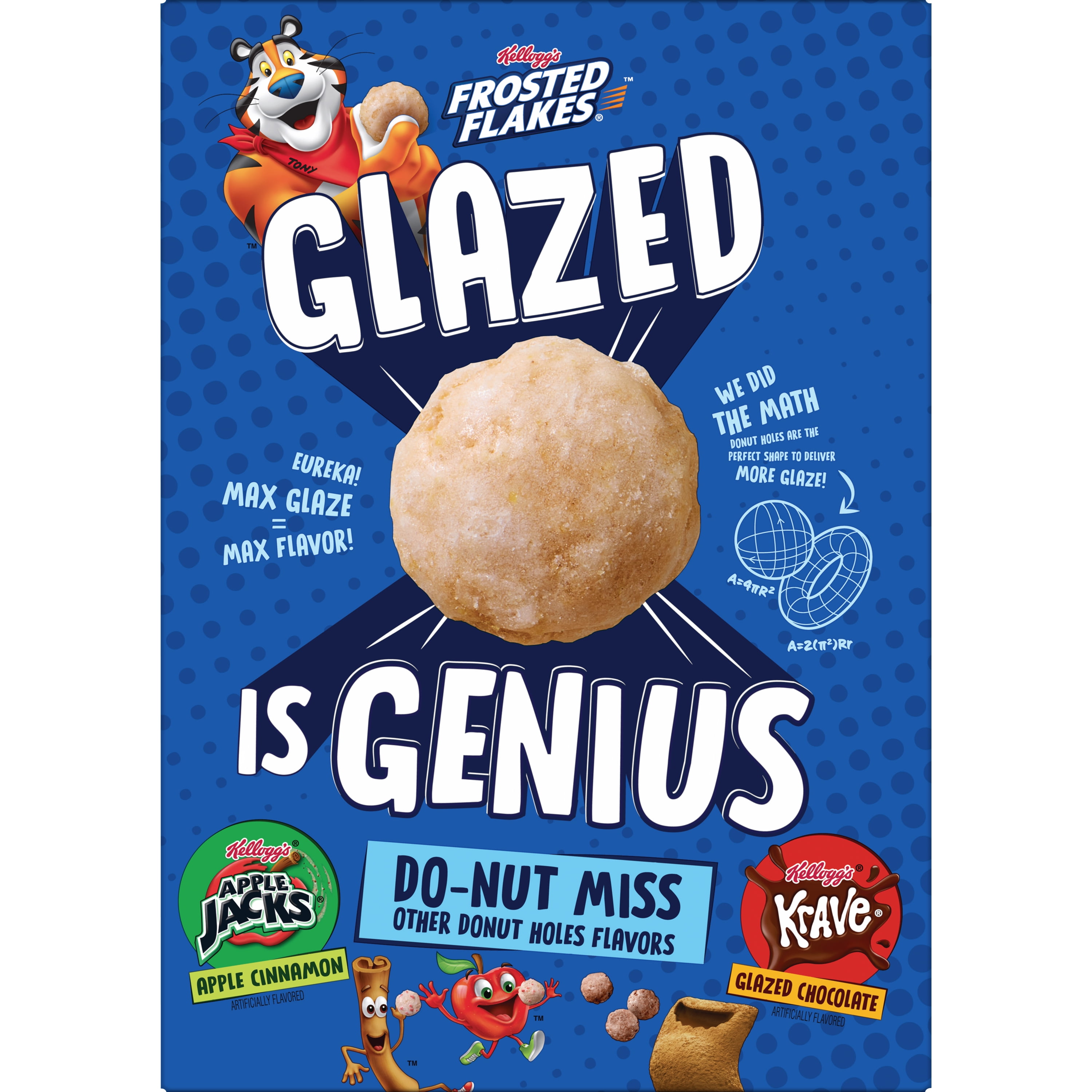 Kellogg's Frosted Flakes Glazed Donut Holes Original Breakfast Cereal, 10 oz Box