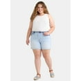 thumbnail image 2 of Terra & Sky Women's Plus Size Denim A-Line Shorts, 5" Inseam, Sizes 14W-26W, 2 of 5
