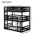 thumbnail image 2 of Harper & Bright Designs Triple Bunk Bed Twin over Twin over Twin with Ladders, Wood Detachable Bunk Bed Frame with Guardrail, Separate into Three Twin Beds, Black, 2 of 13