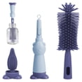 thumbnail image 1 of 3 In 1 Silicone Baby Bottle Brush Set Nipple Straw Cleaner Drying Rack Kit (blue ), 1 of 10