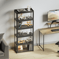thumbnail image 4 of Magshion Modern 68" 5-Tier Transparent Display Cabinet with Acrylic Flip Door, Floor Standing Showcase Bookshelf, Curio Cabinet Collection Display Case for Living Room Bedroom Home Office, Black, 4 of 10