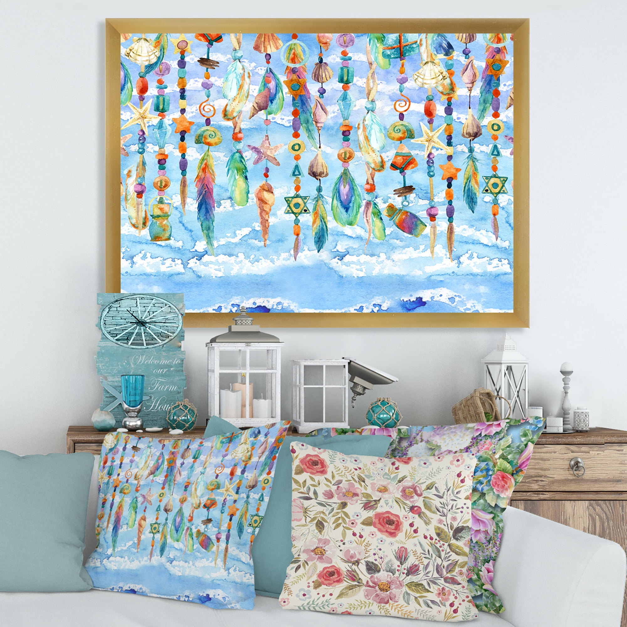Designart 'Jewelry of Beads and Sea Shell' Traditional Framed Art Print