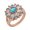Metal Color: Rose; Stone 1 Color:Blue; Stone 2 Color:Clear; Center Stone Color:Blue, variant on Bertha BRJ20350R5 Juliet Collection Women 18k White Gold Plated Fashion Ring - Size 5