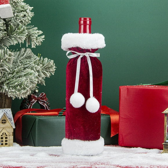 Wine Bottle Set Christmas Decorations Velvet Wine Bottle Bag Christmas Wine Set Restaurant Dress Up