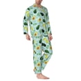 thumbnail image 2 of Bingfone Men's Pajama Set 2 Piece Loungewear PJs, Long Sleeve with Pajama Pants-Avocado Flowers And Leaves, 2 of 7