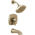 thumbnail image 1 of Delta Faucet Stryke 17 Series Dual-Function Tub and Shower Trim Kit, Shower Faucet, Single-Spray H2Okinetic Shower Head, Champagne Bronze T17476-CZ Valve Not Included, 1 of 8