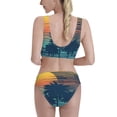 thumbnail image 3 of Daiia Palm Trees printed 2 piece Swimsuit Bikinis for Women High Waisted Racerback Bathing Suits Summer Tummy Control Scoop Neck Swimwear-X-Large, 3 of 8