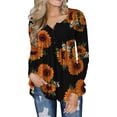 thumbnail image 7 of FOLUNSI Womens Plus Size Tunic Tops Long Sleeve Casual Floral Henley Shirts M-4XL, 7 of 7