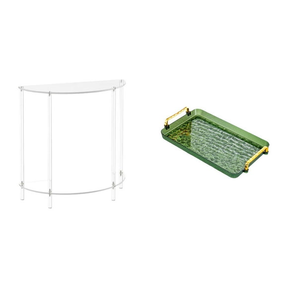 Mesita de noche de acrílico,Mesa auxiliar de acrílico transparente Mesa auxiliar transparente en capas,Mesa pequeña de acrílico,mesita de noche pequeña,compacta,Bandeja para servir,Bandeja