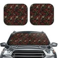 thumbnail image 2 of Salouo Fishbone Rose Pattern Car Windshield Sun Shade Foldable | Front Windshield Shade for Sun, Heat and UV Rays | Interior Sun Protection-Small, 2 of 6