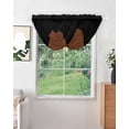 thumbnail image 2 of Waterfall Valances for Windows, Black Brown Kitchen Sheer Valance Curtains, Contemporary Boho Modern Art Rod Pocket Elegant Swag Valances for Living Room Bedroom, 47.2"x38.5", 2 Panel, 2 of 8