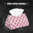 thumbnail image 6 of Lsque Floral Strawberr Printed Long Tissue Box Cover Holder, Facial Paper Organizer Dispenser,Triangle with Bottom Belt, PVC Leather Decorative Organizer, 6 of 9
