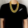 thumbnail image 1 of Hip-hop exagerado collar de oro de simulación CCB plástico gran cadena de oro accesorios de rendimiento de personalidad accesorios de tiranos locales hombres, 1 of 5