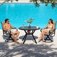 thumbnail image 3 of Zidtia 42" Round Outdoor Patio Dining Table, All-Weather Metal Patio Table with Adjustable Umbrella Hole, Weather Resistant Patio Furniture, 3 of 10