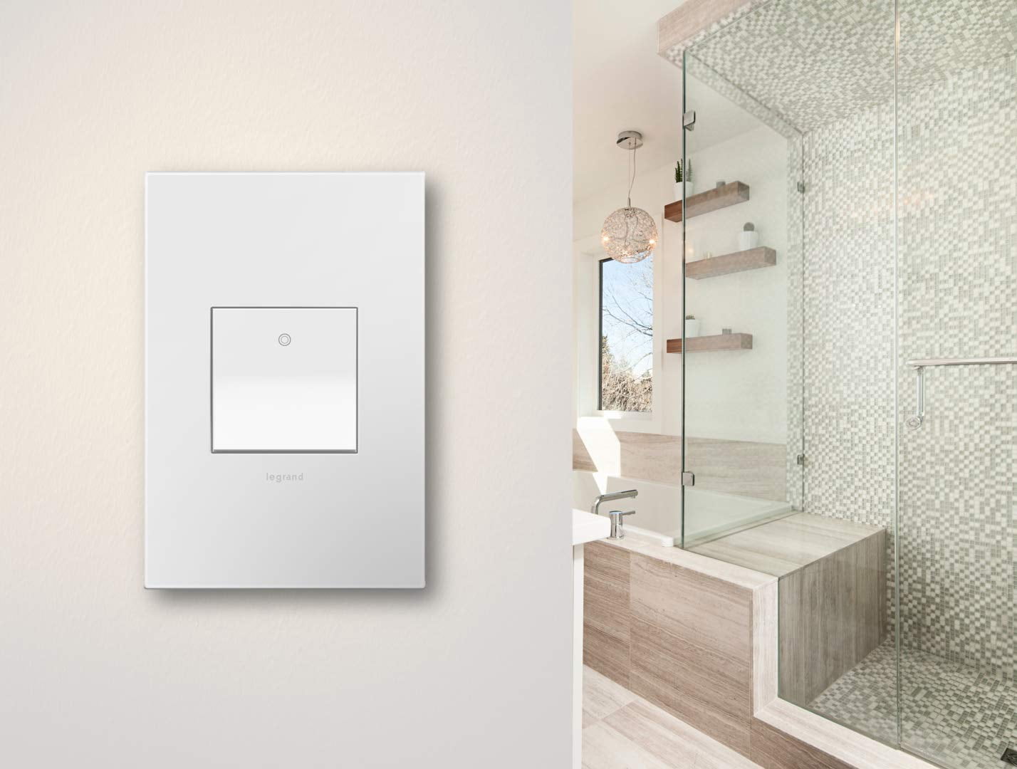 Legrand Adorne 15A 1 or 3-Way Paddle Switch (White Finish), ASPD1532W4