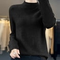 thumbnail image 1 of MKLEKYY Ropa Mujer Women's Half Turtle Style Sweater Stand Wool Bottoming Sweater, 1 of 1